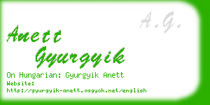 anett gyurgyik business card